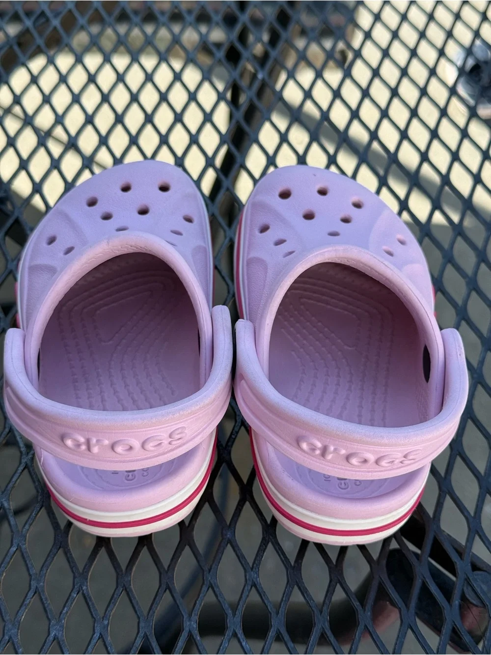 CROCS Clogs for Toddler/ Kids Light Pink Classic Clog with Hot Pink Accent